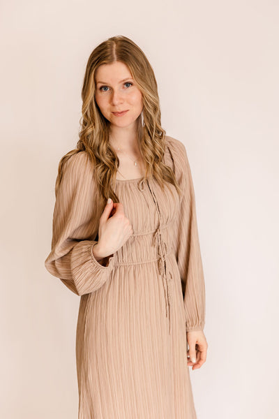 Textured Taupe dress